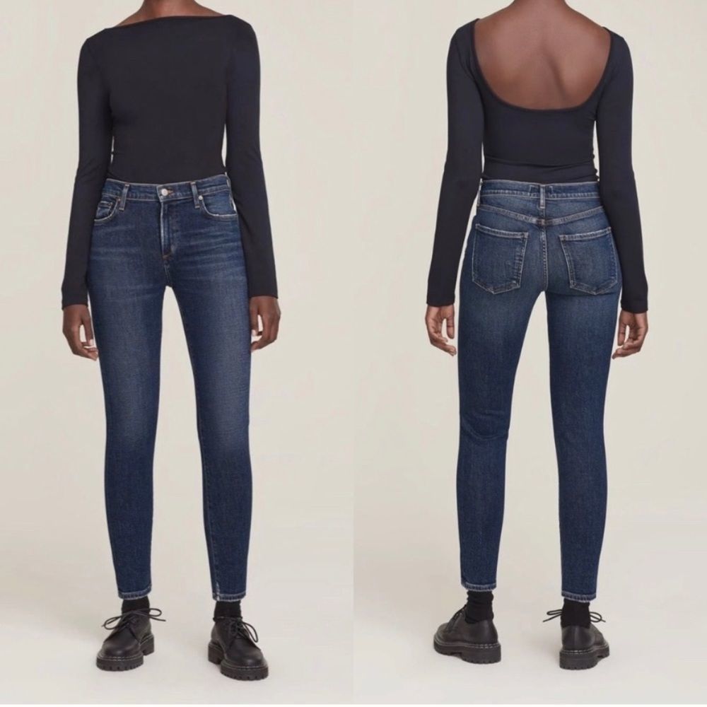Agolde Sophie Mid Rise Skinny Ankle Crop Jeans Cabana Size 24
